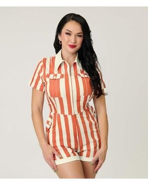 Unique Vintage 1960S Mia Romper - Orange