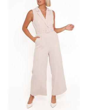 Petal & Pup Sienna Belted Sleeveless Wide Leg Jumpsuit - Pink