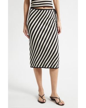 Posse Stripe Pima Cotton Sweater Skirt - Black