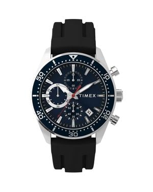 Timex Ridgefield Chronograph Silicone Strap Watch, 42Mm - Black