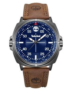 Timberland Williston Leather Strap Watch, 48Mm - Blue