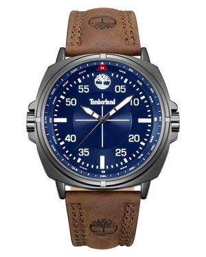 Timberland Williston Leather Strap Watch, 48Mm - Blue