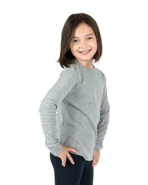 Leveret Kids Long Sleeve T-Shirt, 100% Cotton, Solid Colors - Gray
