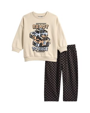 Next Kids' Racecar Graphic Sweatshirt & Pants Set - Metallic