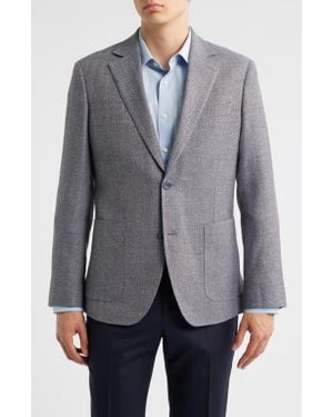 Nordstrom Henrik Trim Fit Italian Wool & Linen Blend Jacket - Gray