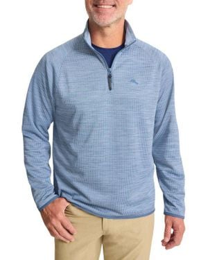 Tommy Bahama Palm Pro Islandzone Performance Half Zip Pullover - Blue