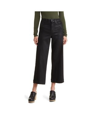 PAIGE Anessa Wide Leg Faux Leather Pants - Black