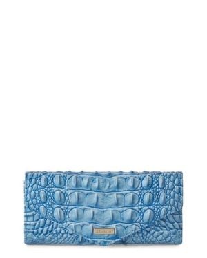 Brahmin Veronica Croc Embossed Leather Wallet - Blue