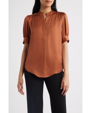 Anne Klein Crinkle Satine Top - Black