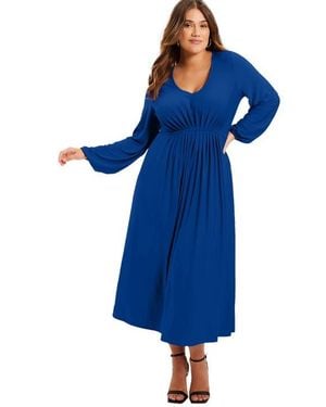 June + Vie Empire Waist Dress - Blue