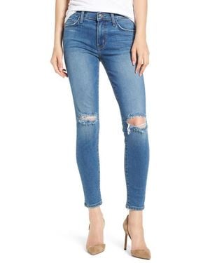 Current/Elliott The Stiletto Ripped Skinny Jeans - Blue