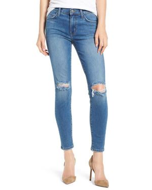 Current/Elliott The Stiletto Ripped Skinny Jeans - Blue