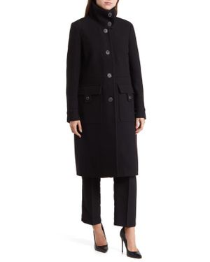Andrew Marc Almedia Wool Blend Twill Coat - Black