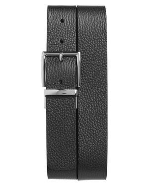 Vince Pebble Leather Belt - Gray
