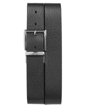 Vince Pebble Leather Belt - Gray