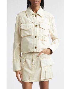 Balmain Faded Denim Jacket - Natural