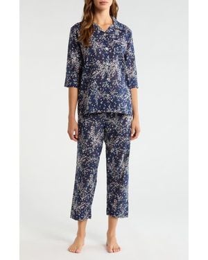 Papinelle Cherry Blossom Cotton Voile Pajamas - Blue