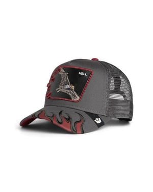 Goorin Bros Hell Flames Embroidered Patch Trucker Hat - Black