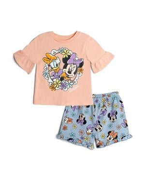 Disney Minnie Mouse 2-Piece T-Shirt And Chambray Shorts Set - White