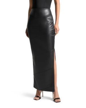Manière De Voir Daisy Leather Midaxi Skirt - Black