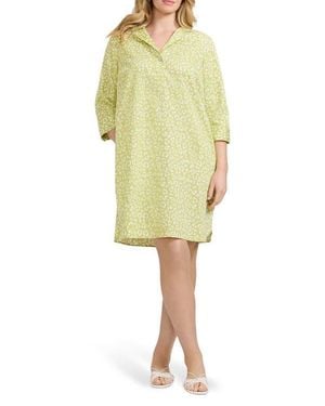 Foxcroft Sloane Leopard Print Shirtdress - Yellow