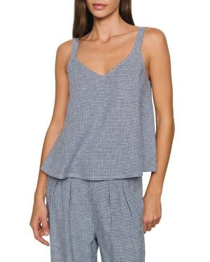 Eberjey Linen Blend V-Neck Camisole - Blue