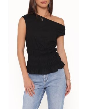 Petal & Pup Lia One-Shoulder Top - Black