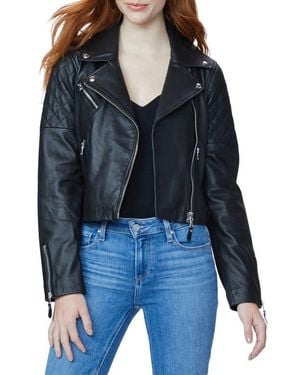 PAIGE Danisa Crop Leather Jacket - Black