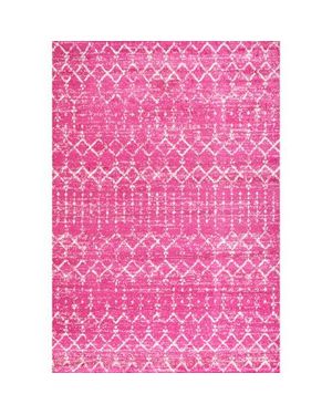 JONATHAN Y Moroccan Hype Boho Vintage Diamond Area Rug - Pink