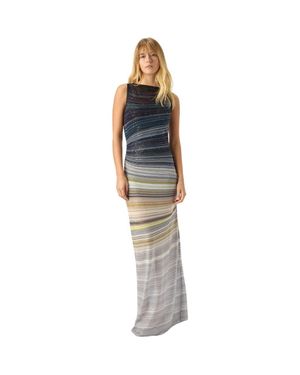 Missoni Long Boat-Neck Dress - White
