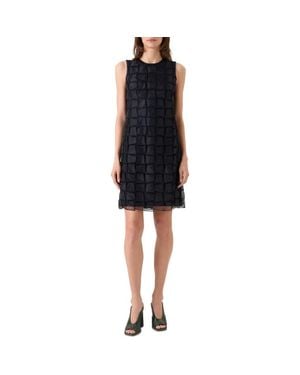 Akris Trapezoid Organza Sheath Dress - Black