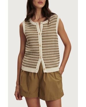 Varley Aura Cotton Knit Top - Brown