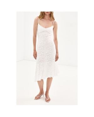 Mango Openwork Embroidered Midi Dress - White