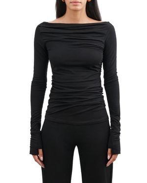 MARCELLA Cooper Ruched Bateau Top - Black