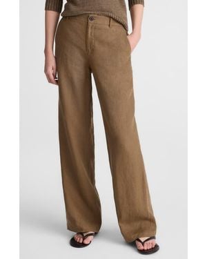 Madewell Zoe Relaxed Straight Leg Linen Pants - Brown