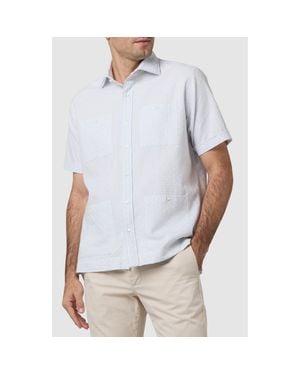 Sid Mashburn Marquez Seersucker Short Sleeve Button-Up Shirt - White