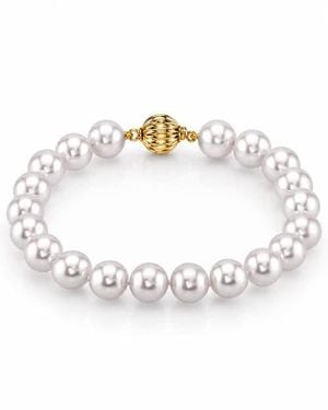 The Pearl Source 8.0Mm Akoya Pearl Bracelet - White