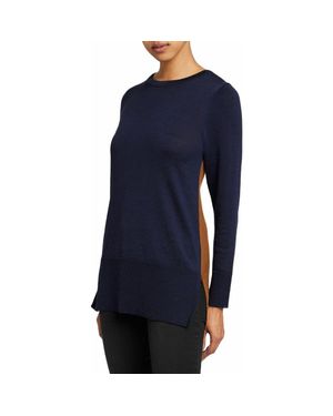 Santorelli Tori Color Block Knit Sweater - Blue