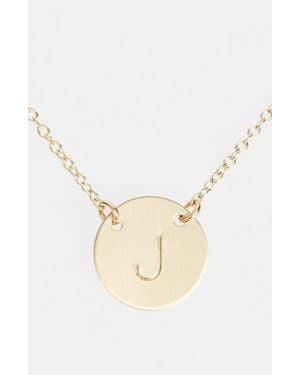 Nashelle 14K- Fill Anchored Initial Disc Necklace - Natural
