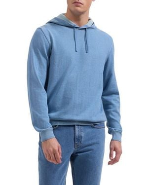 Bugatchi Cotton Hoodie Sweater - Blue
