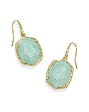 Kendra Scott Daphne Frame Stone Drop Earrings - Green