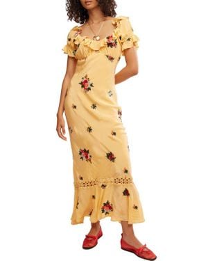 Free People Bali Santa Cruz Ruffle Dress - Metallic