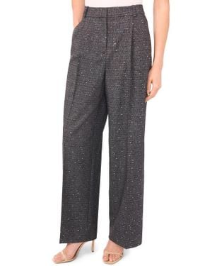 Cece Pleated High Waist Wide Leg Pants - Gray
