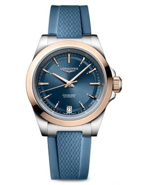 Longines Conquest Automatic Rubber Strap Watch, 34Mm - Gray