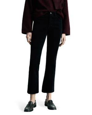Mango Sienna Crop Flare Corduroy Jeans - Black