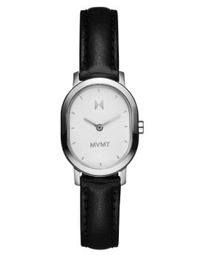 MVMT Carmel Oval Leather Strap Watch, 25Mm - Black