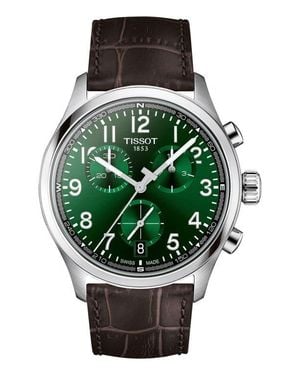 Tissot Chrono L Croc-Embossed Leather Strap Watch, 42Mm - Green