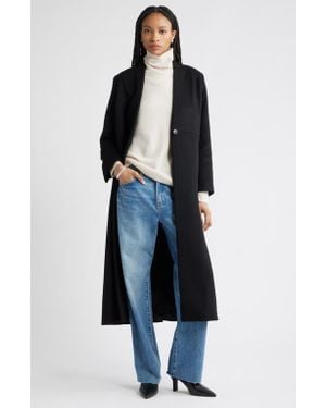 Nordstrom One-Button Long Coat - Blue