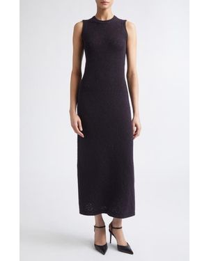 Eleventy Sleeveless Cashmere Pointelle Sweater Dress - Black