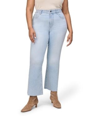 WARP+WEFT Psp Raw Hem High Waist Crop Bootcut Jeans - Blue